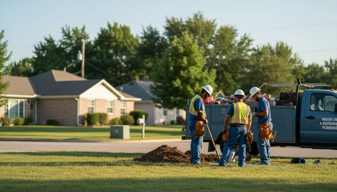 Residential water line and bathroom plumbing service in Lindale, GA
